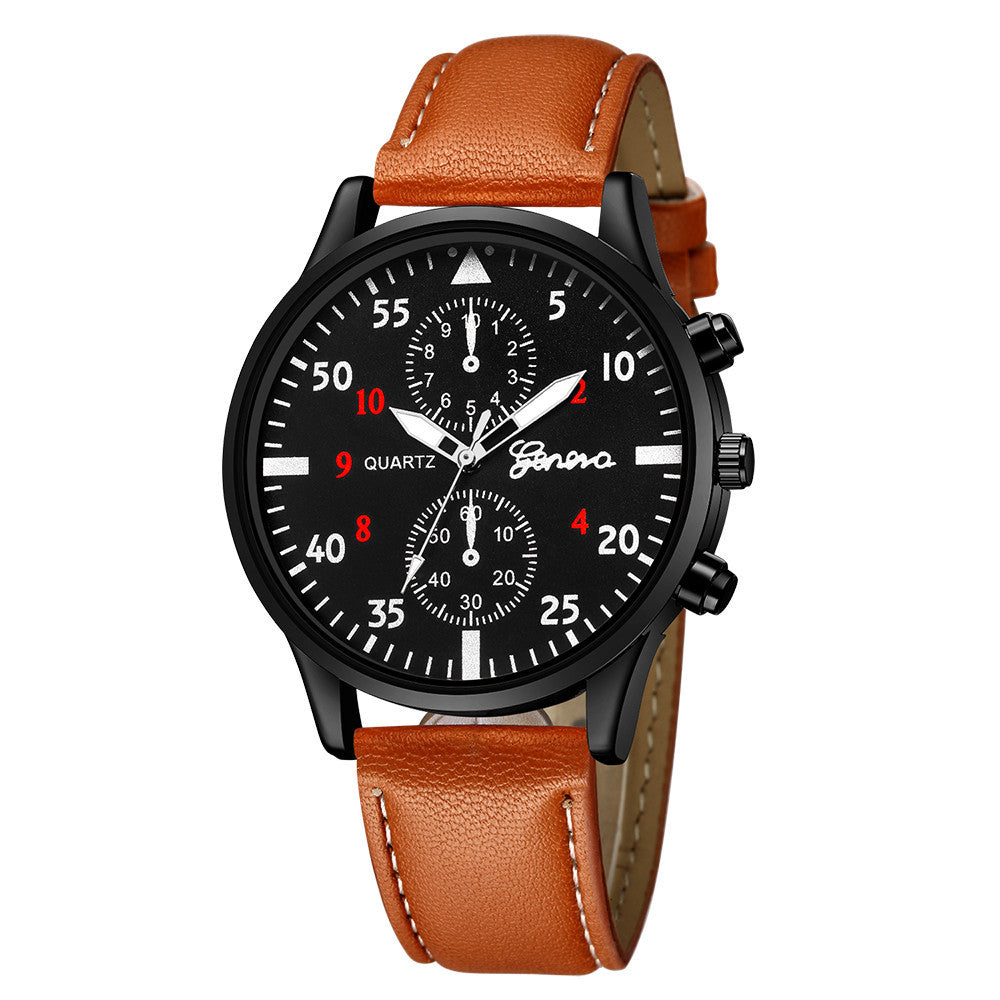 Montre Homme Casual 42mm – Quartz Précision & Bracelet PU Élégant